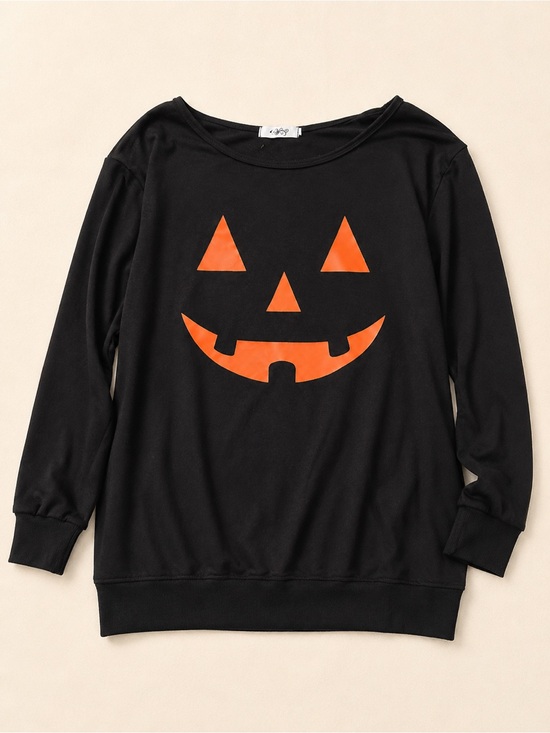 Tops - Black Halloween Pumpkin Face Sweatshirt